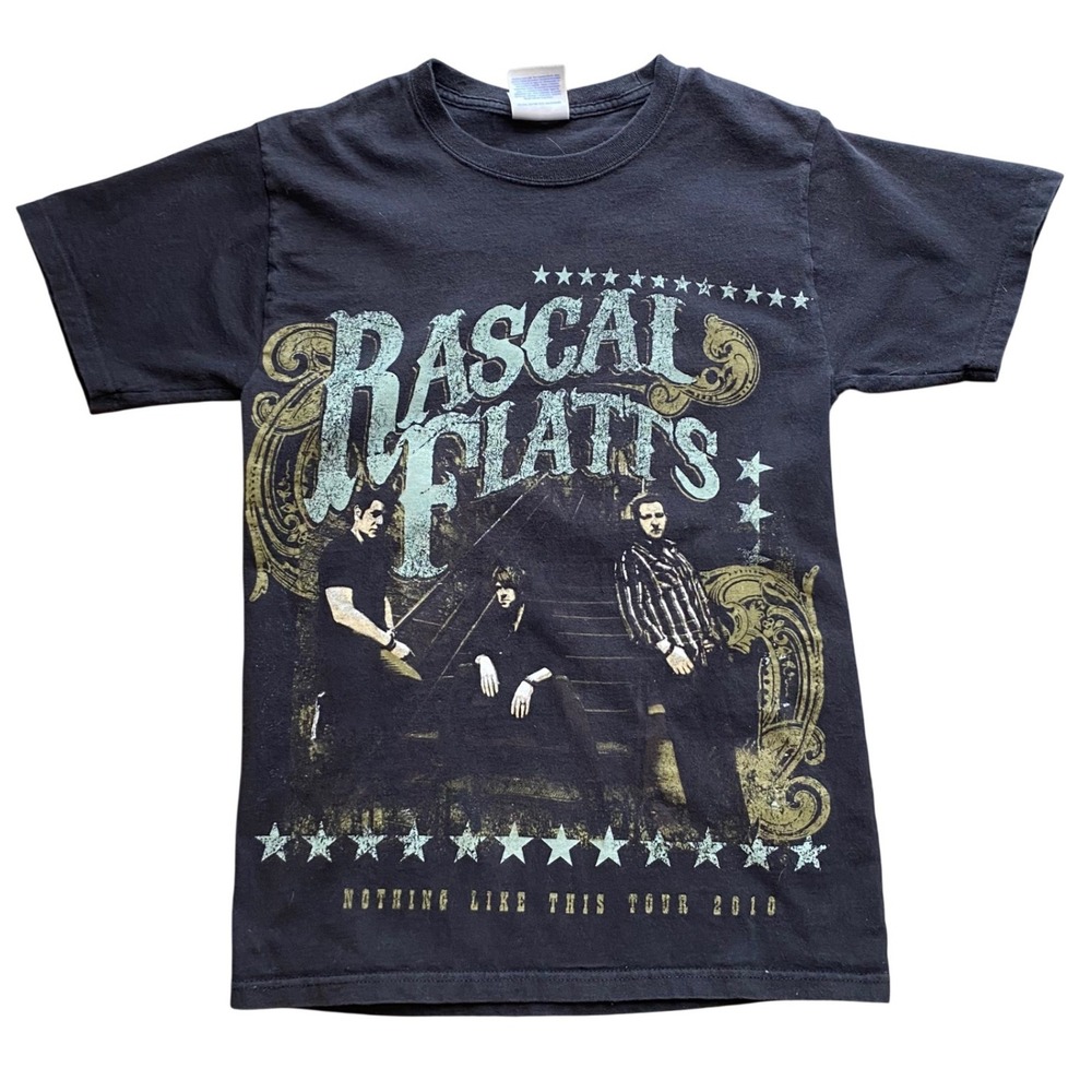 Rascal Flatts Nothing Like This Tour 2010 Graphic T-Shirt Mens Small Black Hanes